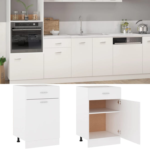 Kitchen Cabinet Doors and Fronts Drawer Bottom Cabinet White 50X46x81.5 Cm Engineered Wood