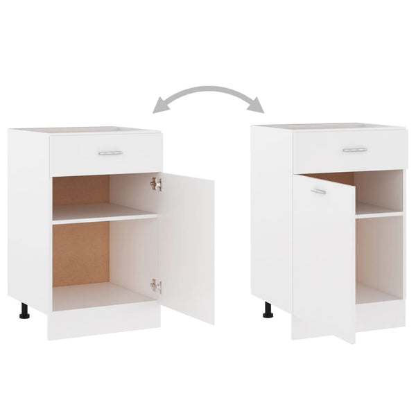 Kitchen Cabinet Doors and Fronts Drawer Bottom Cabinet White 50X46x81.5 Cm Engineered Wood