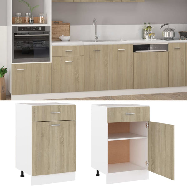 Drawer Bottom Cabinet Sonoma Oak 50X46x81.5 Cm Engineered Wood Kitchen Cabinet Doors And Fronts