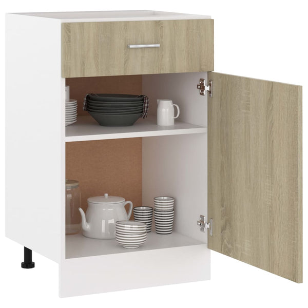 Drawer Bottom Cabinet Sonoma Oak 50X46x81.5 Cm Engineered Wood Kitchen Cabinet Doors And Fronts