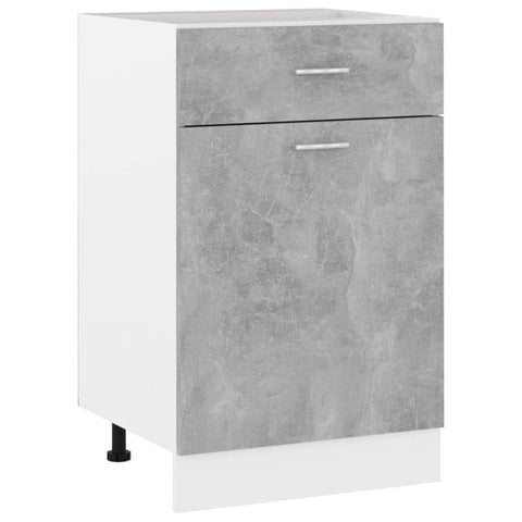 Drawer Bottom Cabinet Concrete Grey 50X46x81.5 Cm Engineered Wood Kitchen Cabinet Doors And Fronts