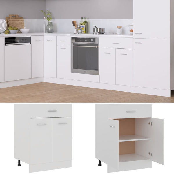 Vidaxl Drawer Bottom Cabinet Lyon White 60X46x81.5 Cm Engineered Wood Cabinets & Cupboards