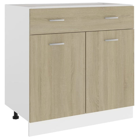 Drawer Bottom Cabinet Sonoma Oak 80X46x81.5 Cm Engineered Wood Kitchen Cabinet Doors And Fronts