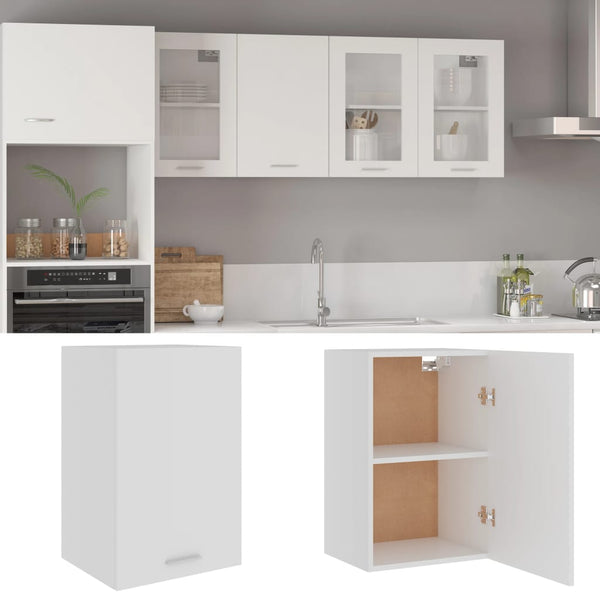 Hanging Cabinet White 39.5X31x60 Cm Engineered Wood Hanging Shelves