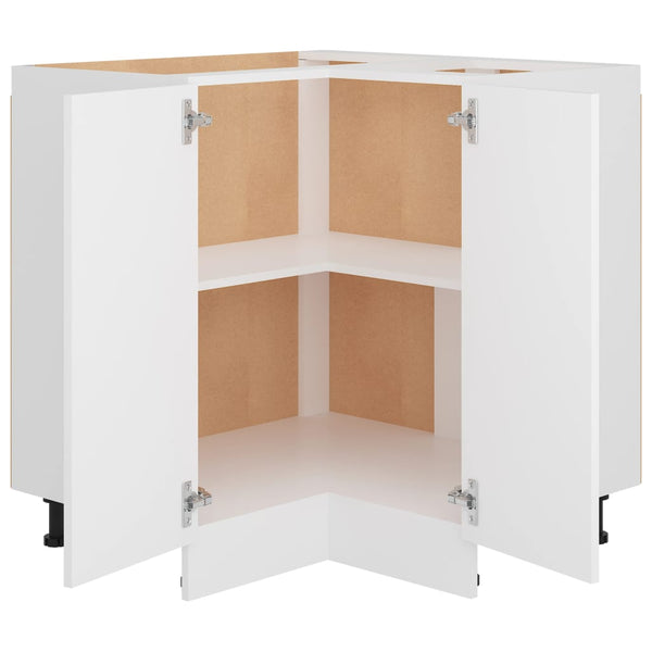 Corner Bottom Cabinet White 75.5X75.5X80.5 Cm Engineered Wood