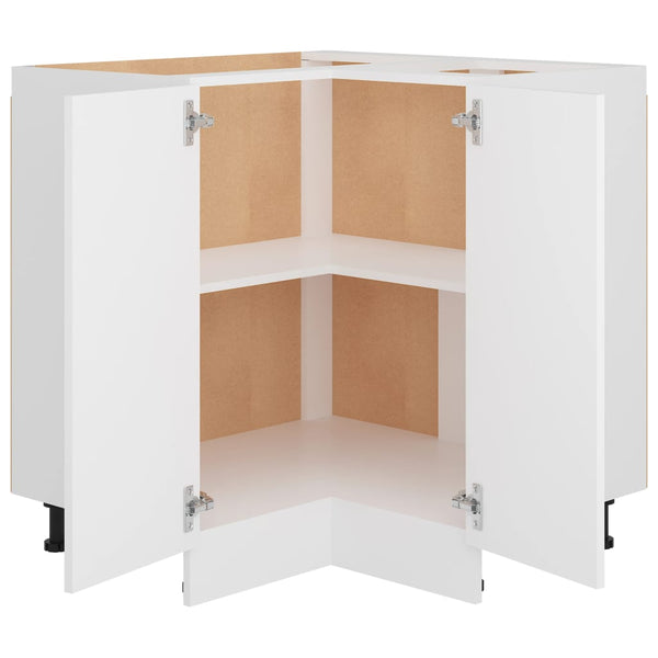 Vidaxl Corner Bottom Cabinet Lyon White 75.5X75.5X81.5 Cm Engineered Wood Cabinets & Cupboards