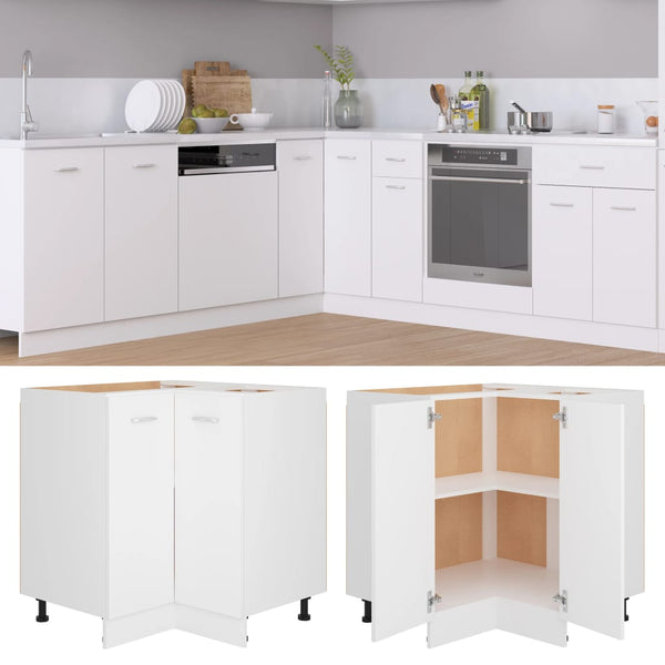 Vidaxl Corner Bottom Cabinet Lyon White 75.5X75.5X81.5 Cm Engineered Wood Cabinets & Cupboards