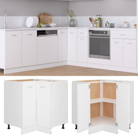 Vidaxl Corner Bottom Cabinet Lyon White 75.5X75.5X81.5 Cm Engineered Wood Cabinets & Cupboards