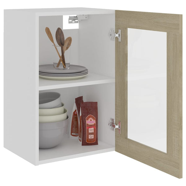 Hanging Glass Cabinet Sonoma Oak 40X31x60 Cm Engineered Wood Kitchen Cabinet Doors And Fronts