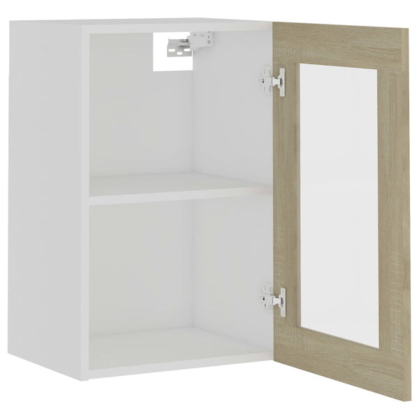 Hanging Glass Cabinet Sonoma Oak 40X31x60 Cm Engineered Wood Kitchen Cabinet Doors And Fronts