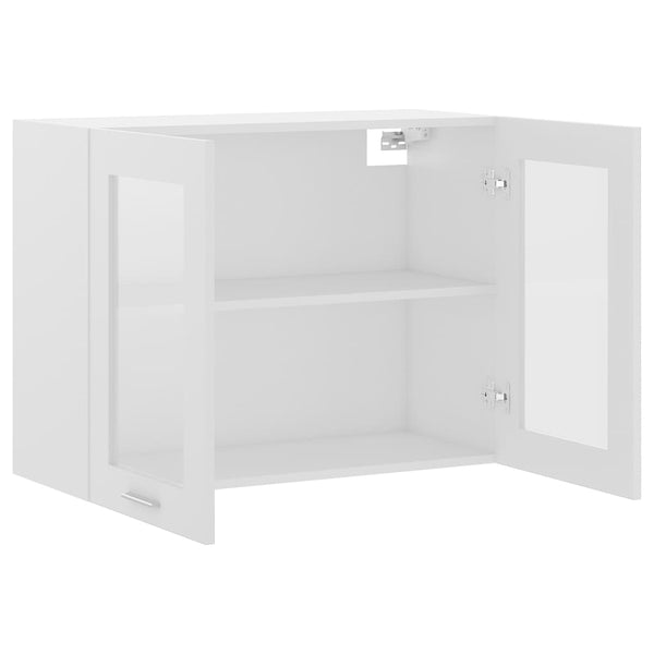 Vidaxl Hanging Glass Cabinet Lyon White 80X31x60 Cm Engineered Wood Cabinets & Cupboards