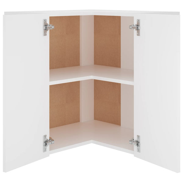 Hanging Corner Cabinet White 57X57x60 Cm Engineered Wood Kitchen Cabinet Doors And Fronts