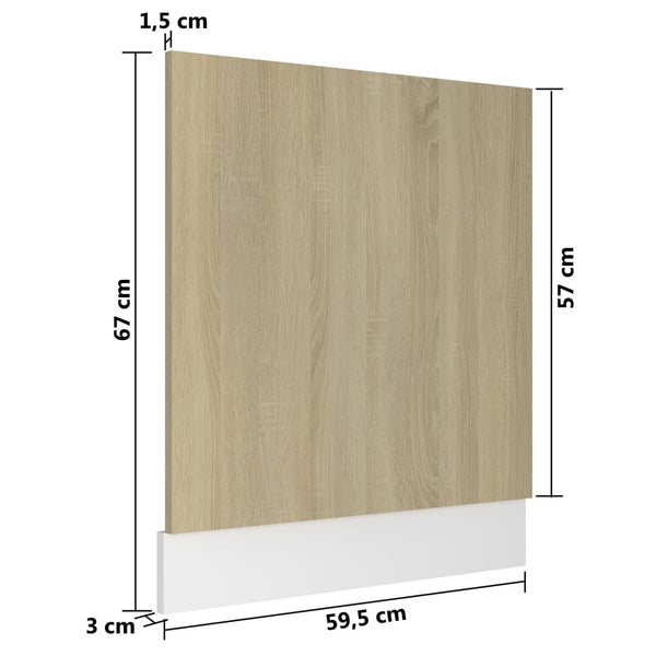 Dishwasher Panel Sonoma Oak 59.5X3x67 Cm Engineered Wood Kitchen Cabinet Doors And Fronts