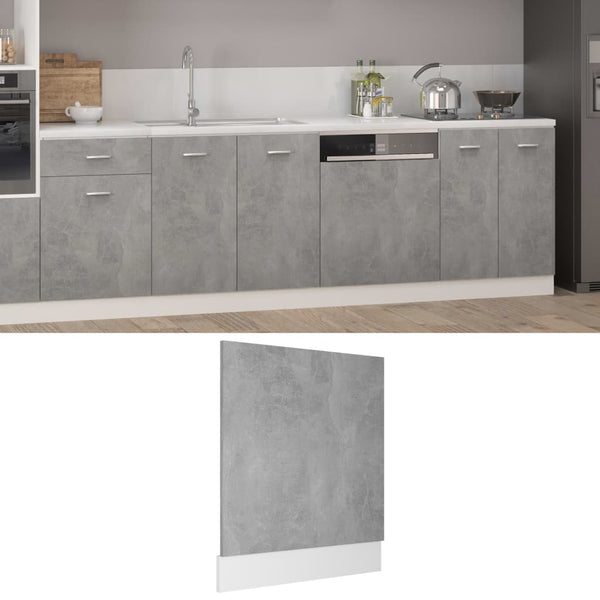 Dishwasher Panel Concrete Grey 59.5X3x67 Cm Engineered Wood Kitchen Cabinet Doors And Fronts