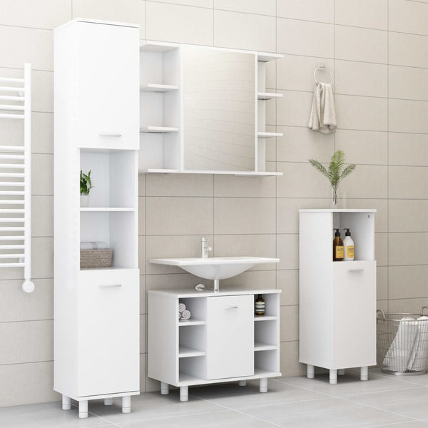 Bathroom Cabinet White 30X30x95 Cm Engineered Wood Bathroom Cabinets