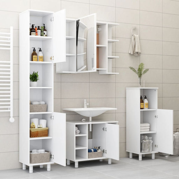 Bathroom Cabinet White 30X30x95 Cm Engineered Wood Bathroom Cabinets