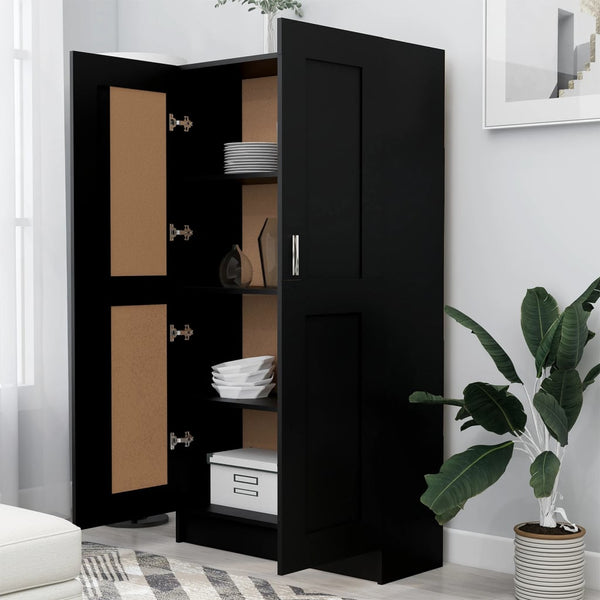 Book Cabinet Black 82.5X30.5X150 Cm Engineered Wood Bookshelves