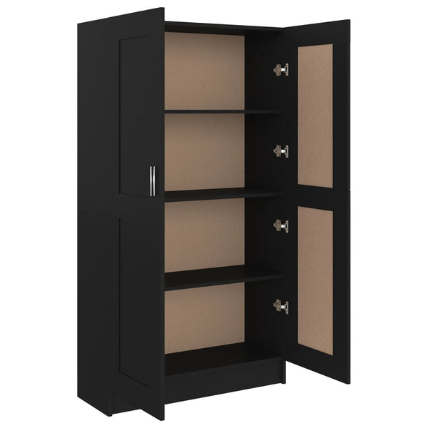 Book Cabinet Black 82.5X30.5X150 Cm Engineered Wood Bookshelves