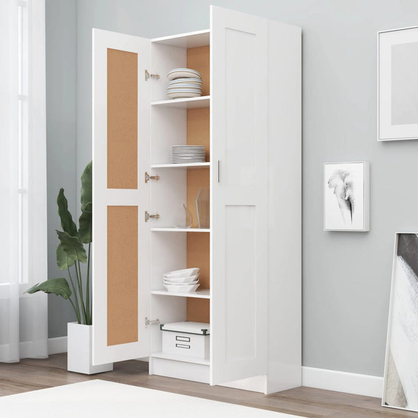 Book Cabinet White 82.5X30.5X185.5 Cm Engineered Wood Bookshelves