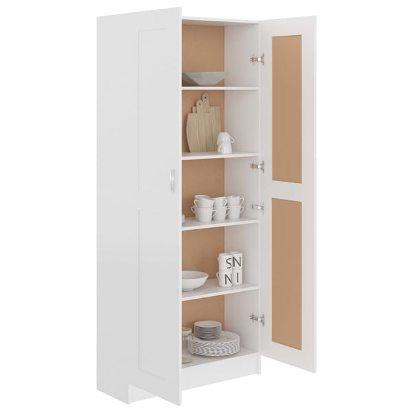 Book Cabinet White 82.5X30.5X185.5 Cm Engineered Wood Bookshelves