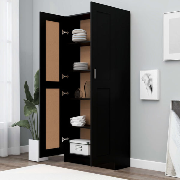Book Cabinet Black 82.5X30.5X185.5 Cm Engineered Wood Bookshelves