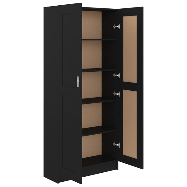 Book Cabinet Black 82.5X30.5X185.5 Cm Engineered Wood Bookshelves