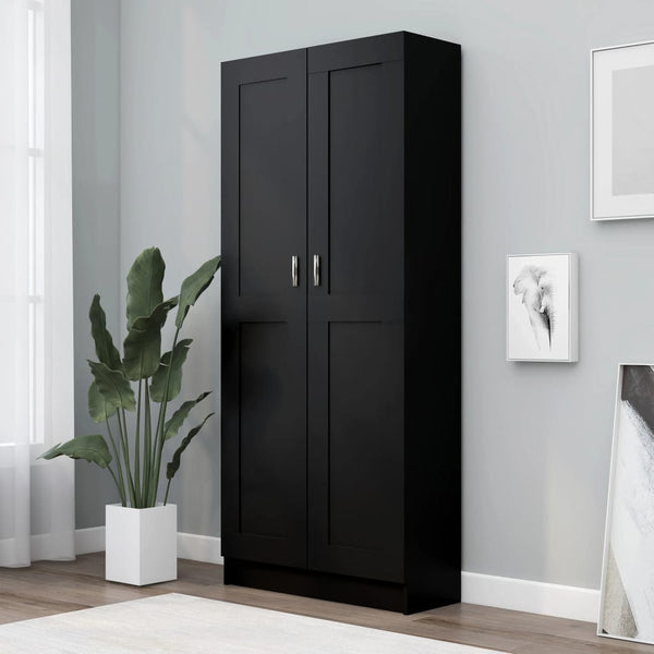 Book Cabinet Black 82.5X30.5X185.5 Cm Engineered Wood Bookshelves