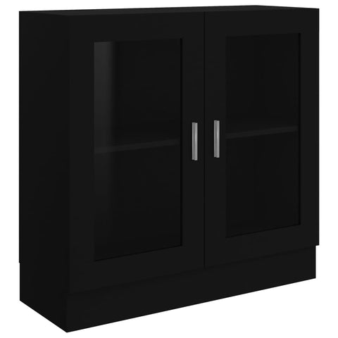 Vitrine Cabinet Black 82.5X30.5X80 Cm Engineered Wood Cabinets & Cupboards