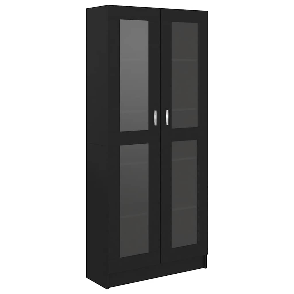 Vidaxl Vitrine Cabinet Black 82.5 X 30.5 185.5Cm Engineered Wood Cabinets & Cupboards