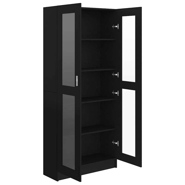Vidaxl Vitrine Cabinet Black 82.5 X 30.5 185.5Cm Engineered Wood Cabinets & Cupboards