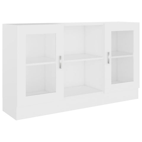 Vitrine Cabinet White 120X30.5X70 Cm Engineered Wood Cabinets & Cupboards