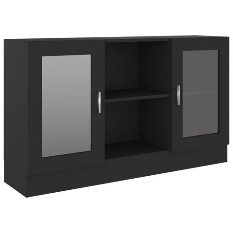 Vitrine Cabinet Black 120X30.5X70 Cm Engineered Wood Cabinets & Cupboards