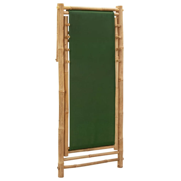 Deck Chair Bamboo And Canvas Green Patio Chairs