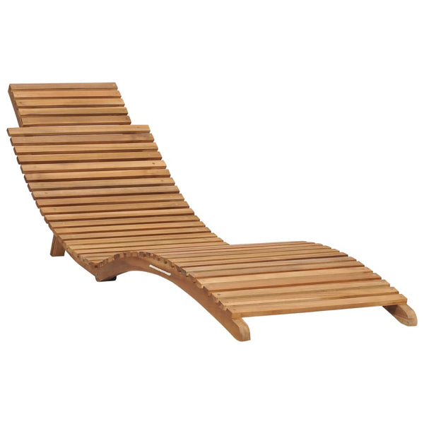 Vidaxl Folding Sun Lounger With Table Solid Teak Wood Beach Chairs