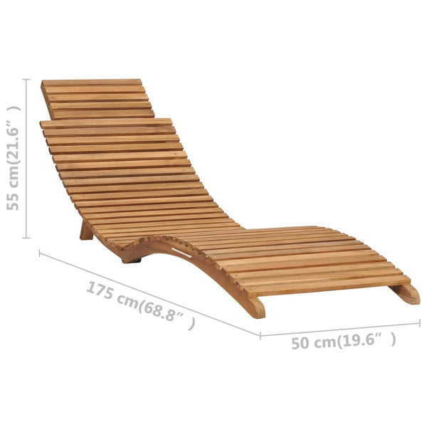 Vidaxl Folding Sun Lounger With Table Solid Teak Wood Beach Chairs
