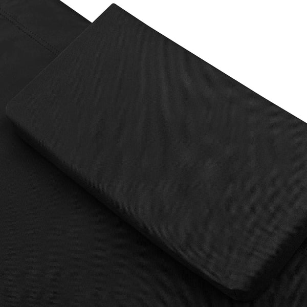 Outdoor Lounge Bed Fabric Black Loungers