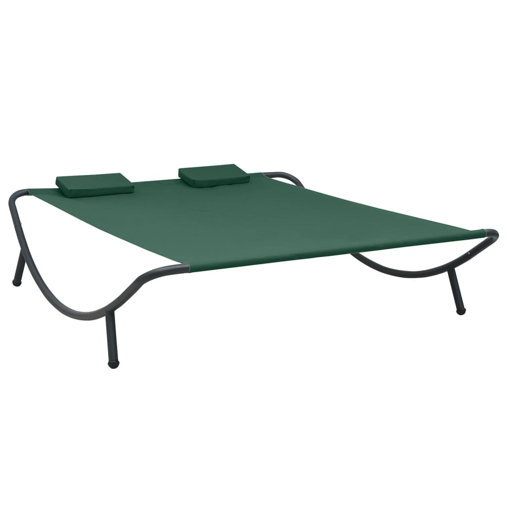 Outdoor Lounge Bed Fabric Green Loungers