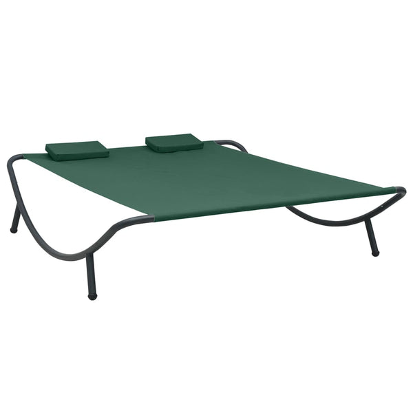 Outdoor Lounge Bed Fabric Green Loungers
