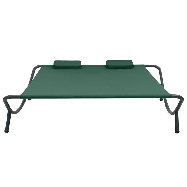 Outdoor Lounge Bed Fabric Green Loungers