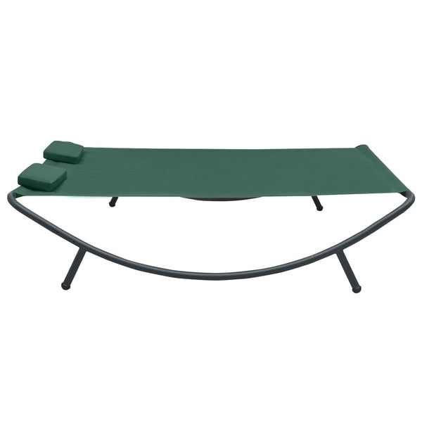 Outdoor Lounge Bed Fabric Green Loungers