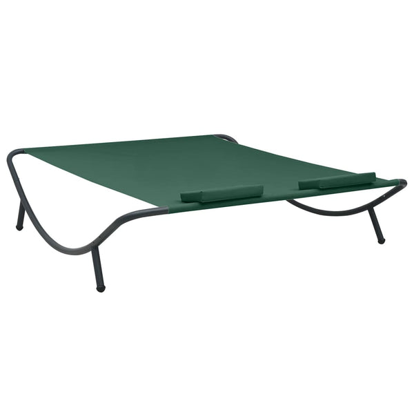 Outdoor Lounge Bed Fabric Green Loungers