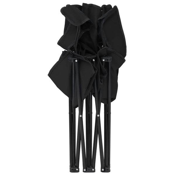 Vidaxl 2 Seater Foldable Camping Chair Steel And Fabric Black Camping Chairs