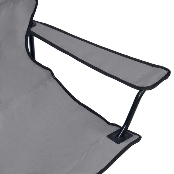 Camping Chairs 2 Seater Foldable Camping Chair Steel And Fabric Grey