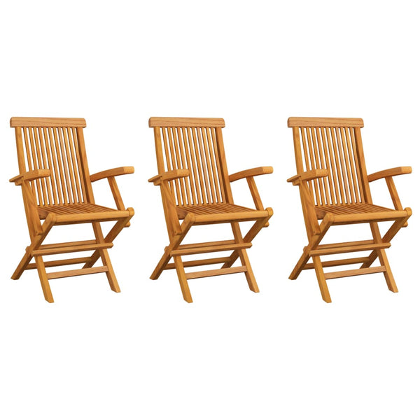 Garden Chairs 3 Pcs Solid Teak Wood Patio Chairs