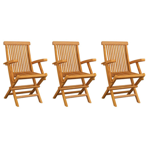 Garden Chairs 3 Pcs Solid Teak Wood Patio Chairs