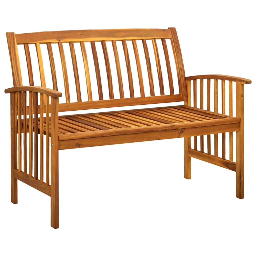 Garden Bench With Cushion 119 Cm Solid Acacia Wood Patio Benches