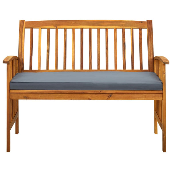 Garden Bench With Cushion 119 Cm Solid Acacia Wood Patio Benches