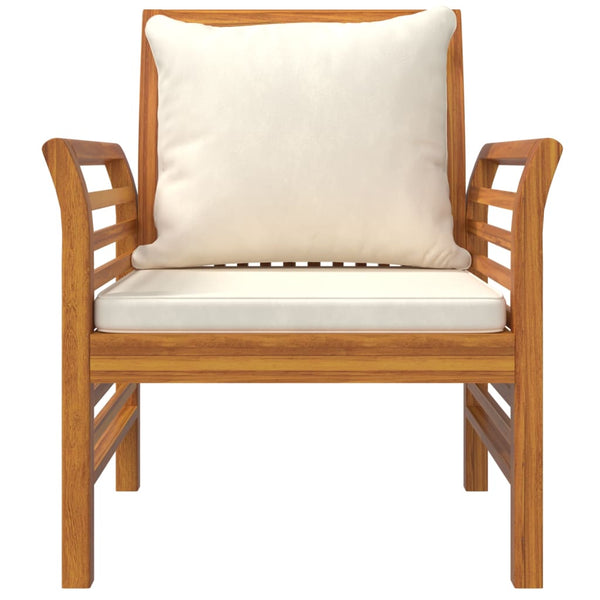 Vidaxl Sofa Chairs With Cream White Cushions 2 Pcs Solid Wood Acacia Patio Chairs