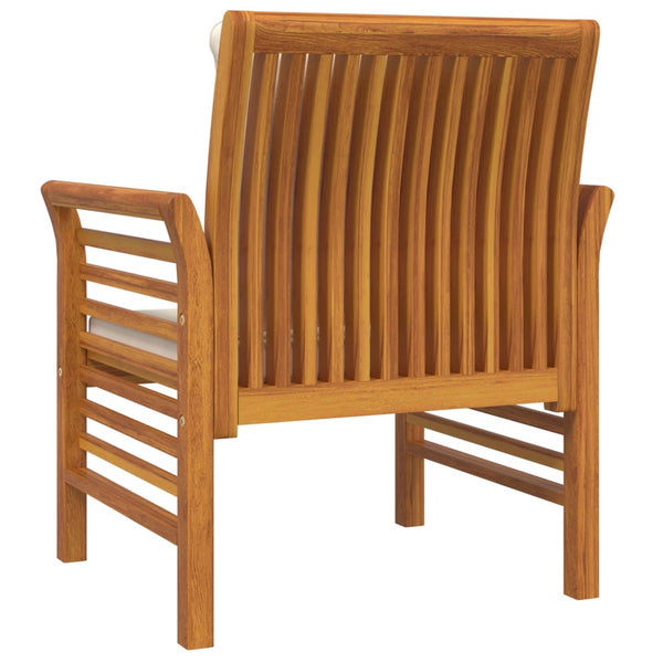 Vidaxl Sofa Chairs With Cream White Cushions 2 Pcs Solid Wood Acacia Patio Chairs
