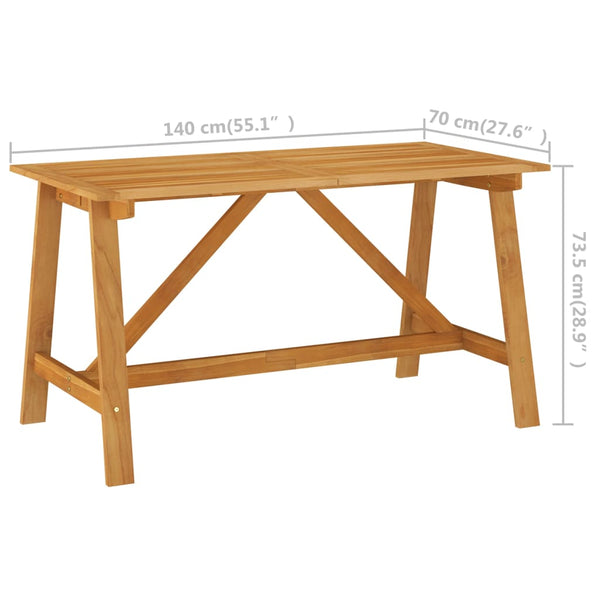 Vidaxl Garden Dining Table 140X70x73.5 Cm Solid Acacia Wood Outdoor Dining Sets